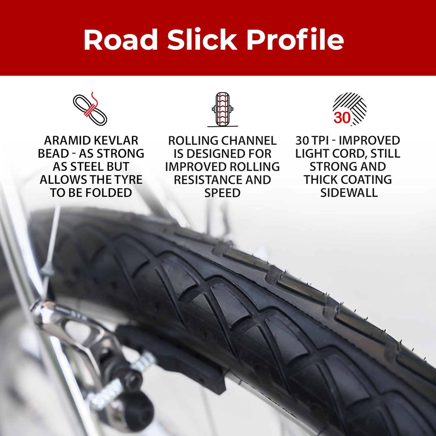 Fincci Pneumatico Copertone Slick 26 x 2,10 Pollici - immagine 4