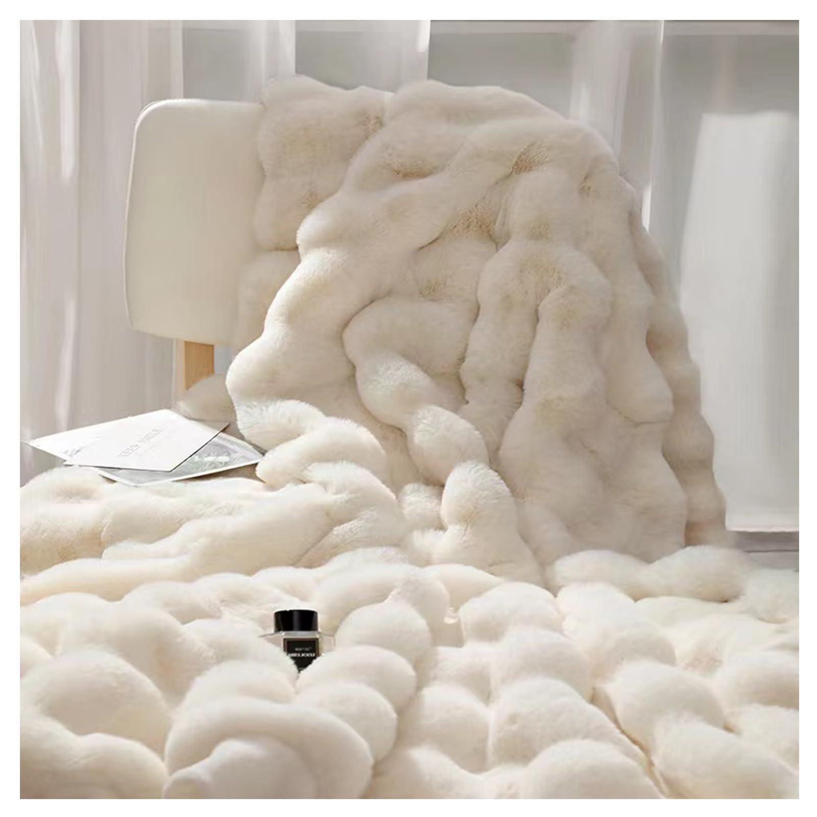 Ergocar Coperta in Pelliccia di Coniglio Finta