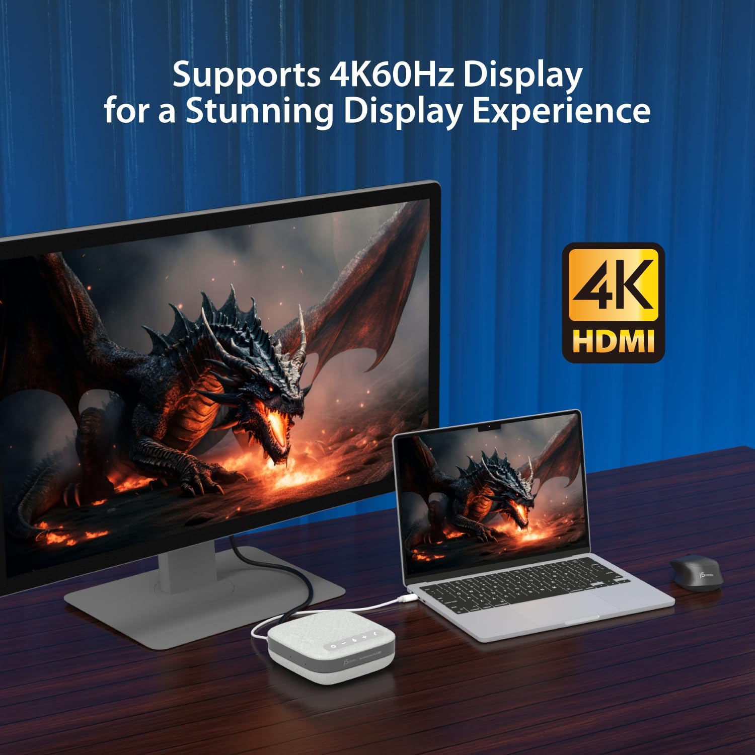 J5create Dock Vivavoce USB-C 4K - Dock Audio All-in-One - immagine 5