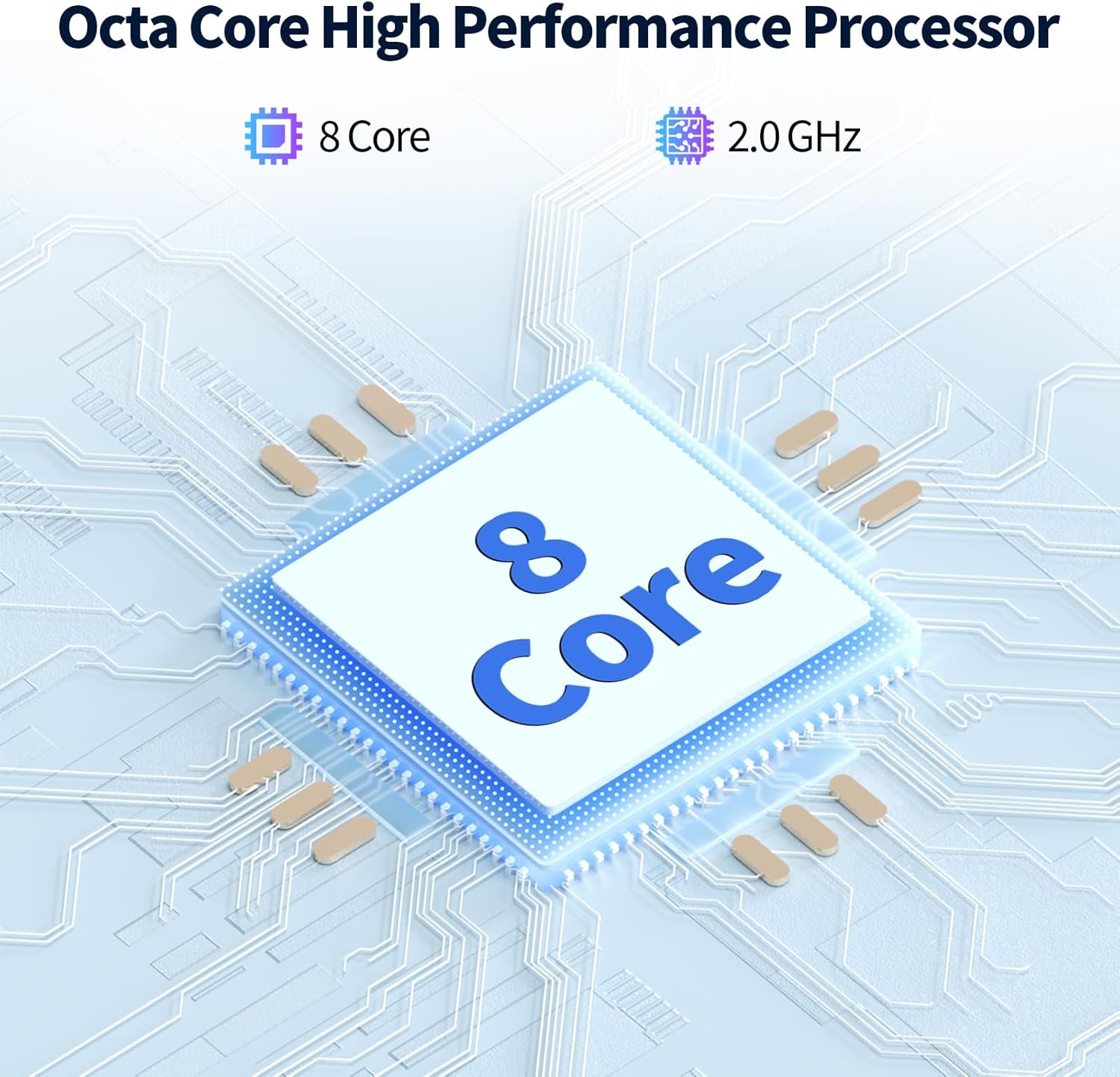 Vasoun Tablet 10 pollici Android 14, Bianco - immagine 4