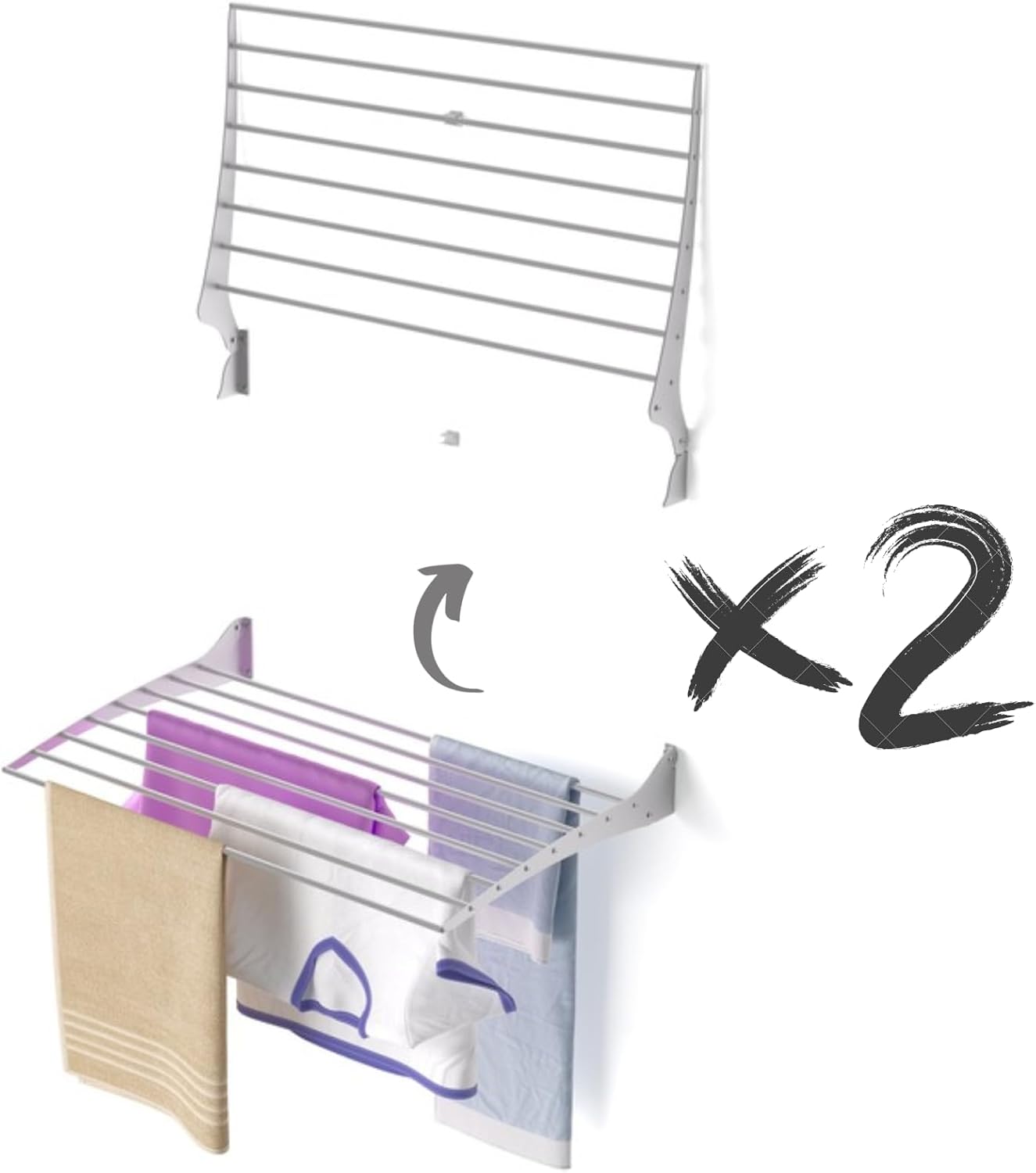 Foxydry Fold - Stendino da Parete Richiudibile 2x 80cm - immagine 1