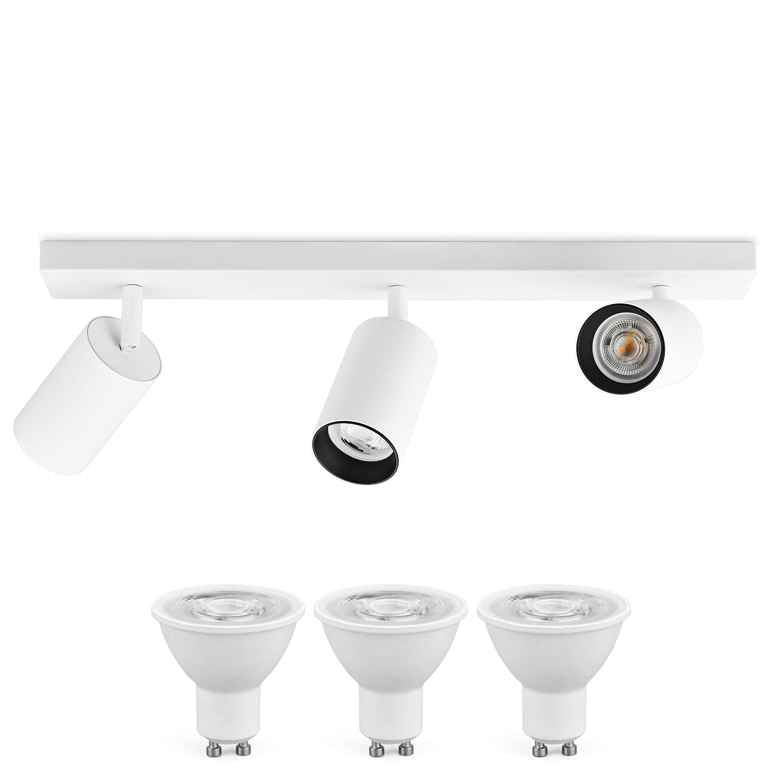 Faretti LED da Soffitto Orientabili con 3 Lampadine GU10