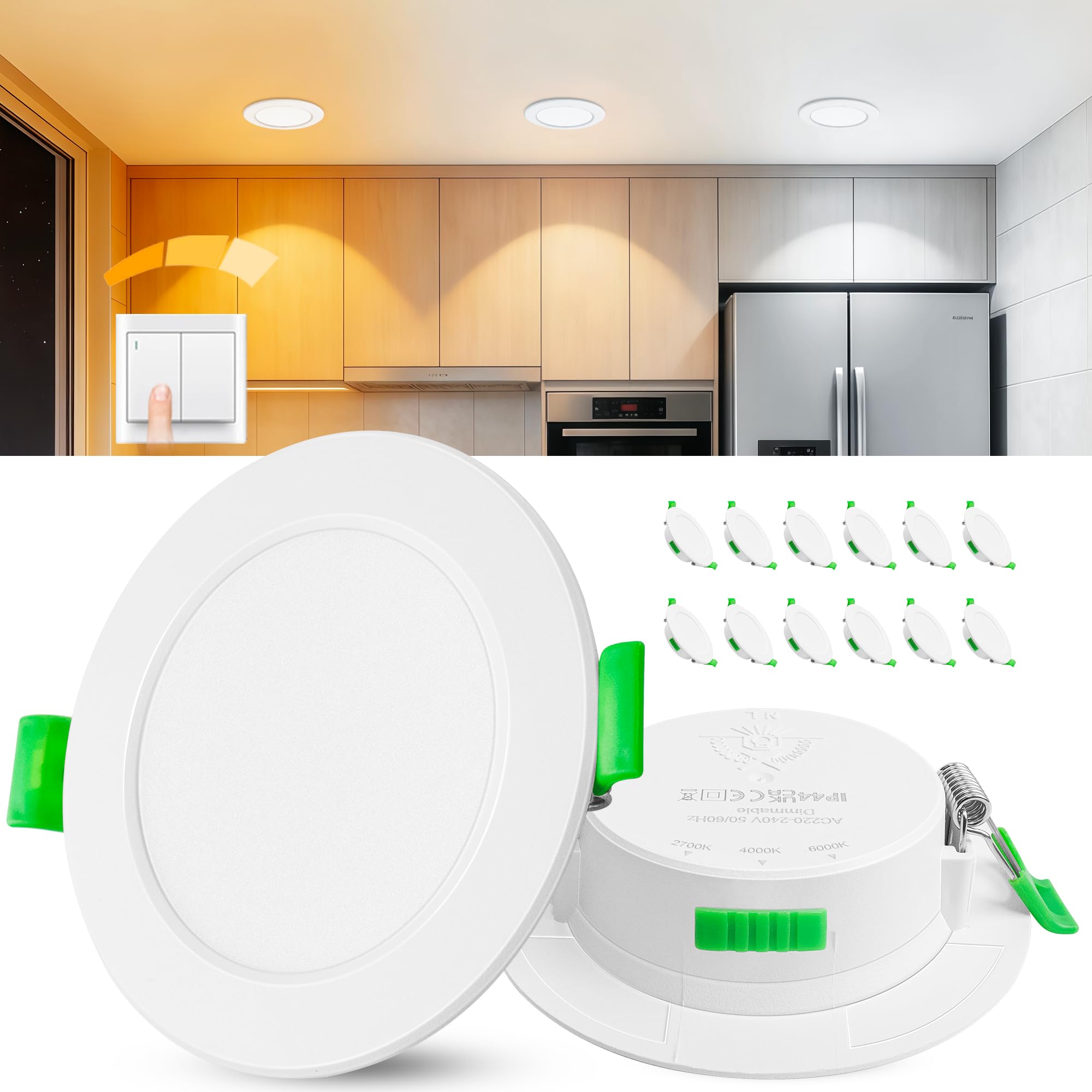 Set di 10 faretti LED da incasso 230V bianchi - Faretti da soffitto ...