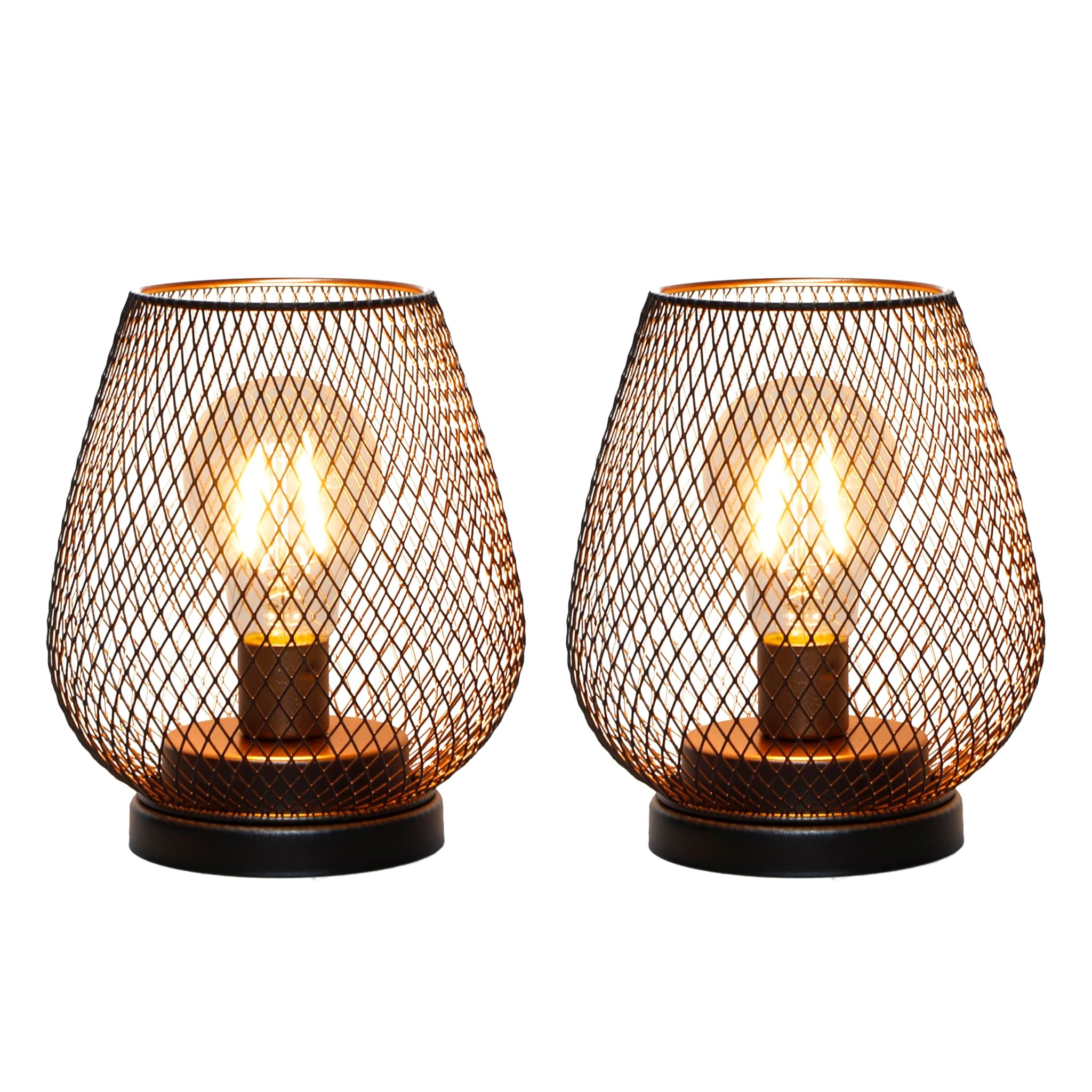 Trirocks Set 2 Lampade da Tavolo Vintage a Batteria
