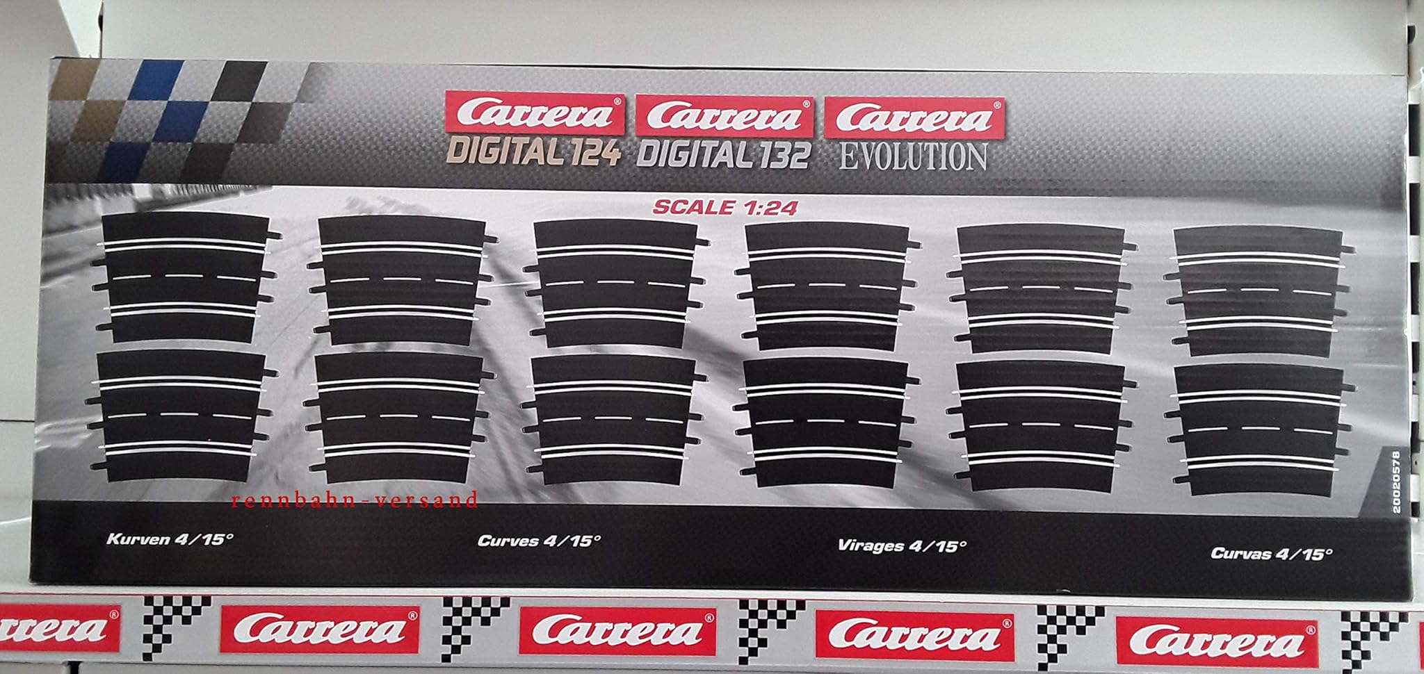 Carrera-20578 Curve 4/15°, Colore Nero, 10 x 10 x 10 cm, 20020578