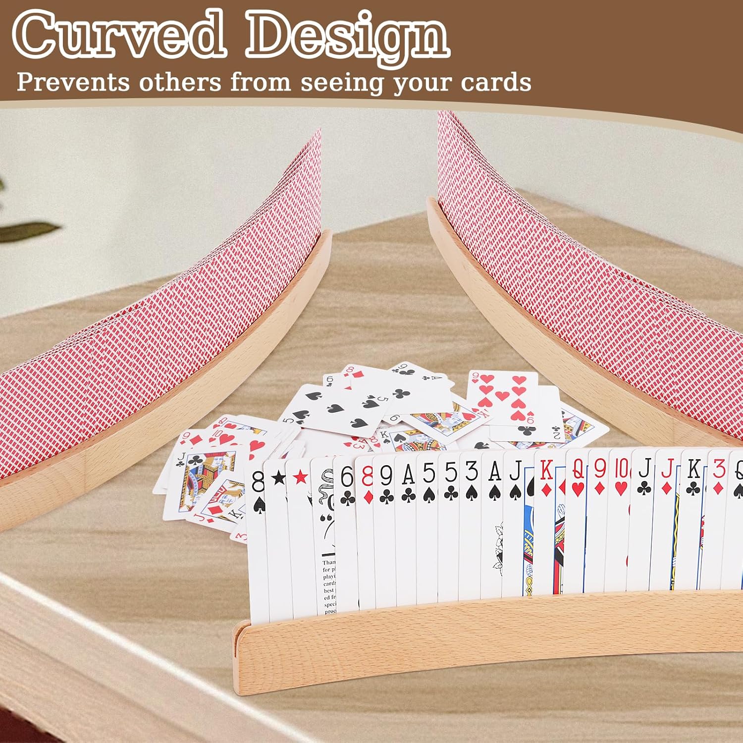 Mxtimwan 2 Porta Carte da Gioco in Legno - immagine 4