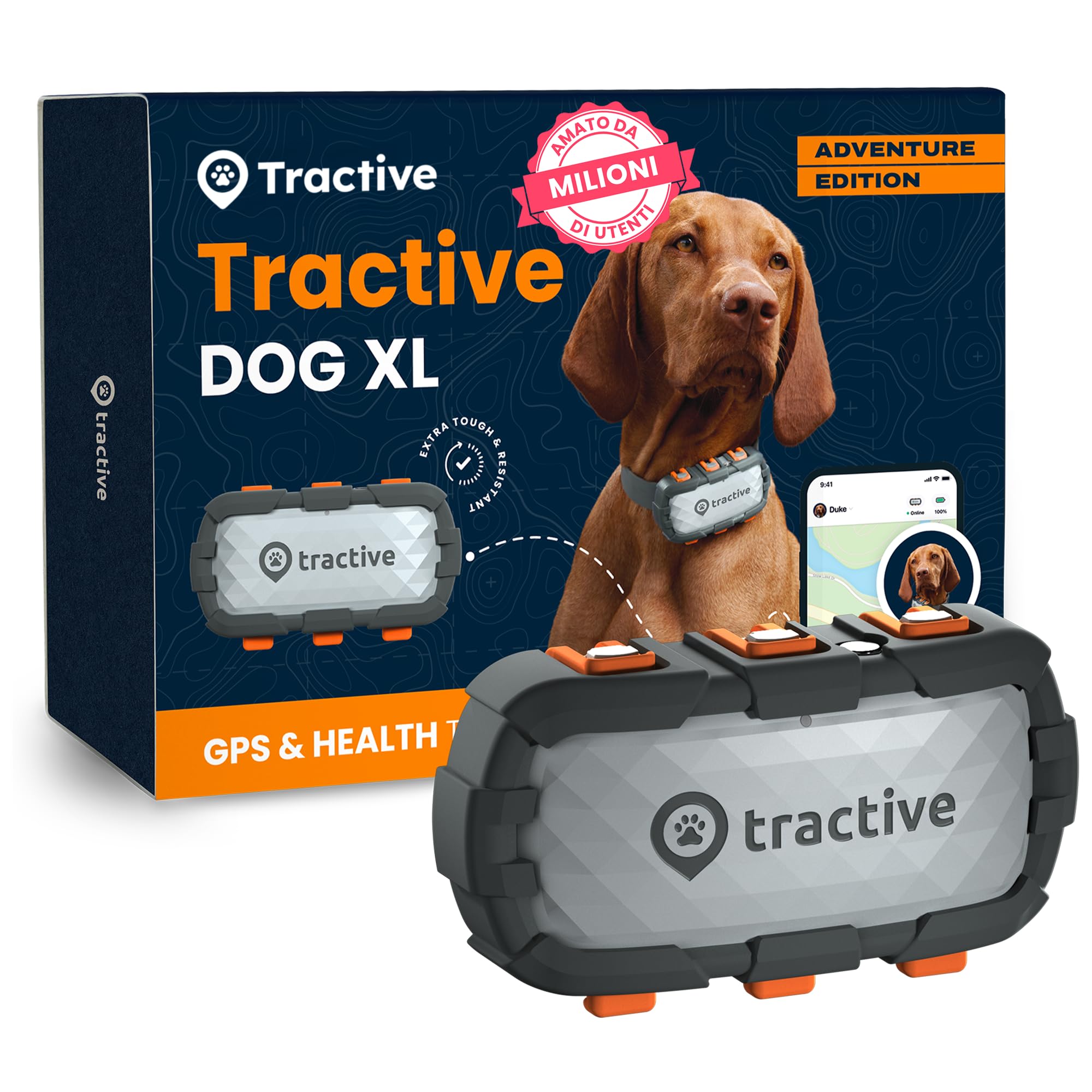Tractive GPS per Cani XL Adventure - 1 Mese Batteria