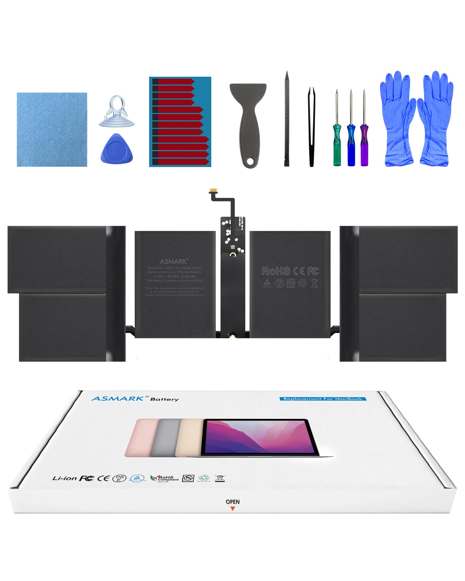 ASMARK Batteria MacBook Pro A2485 per 16 pollici (2021) A2527 Battery