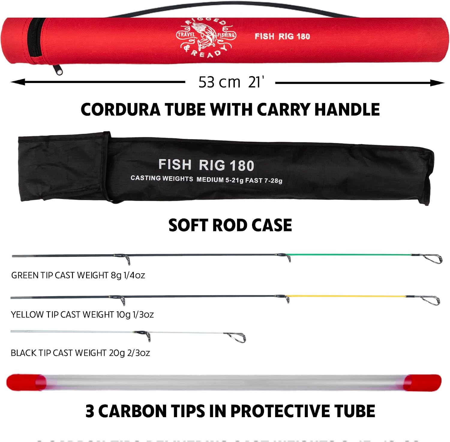 Rigged and Ready Fish Rig Super-Light Compact Travel Rods and Combo. 1 ...