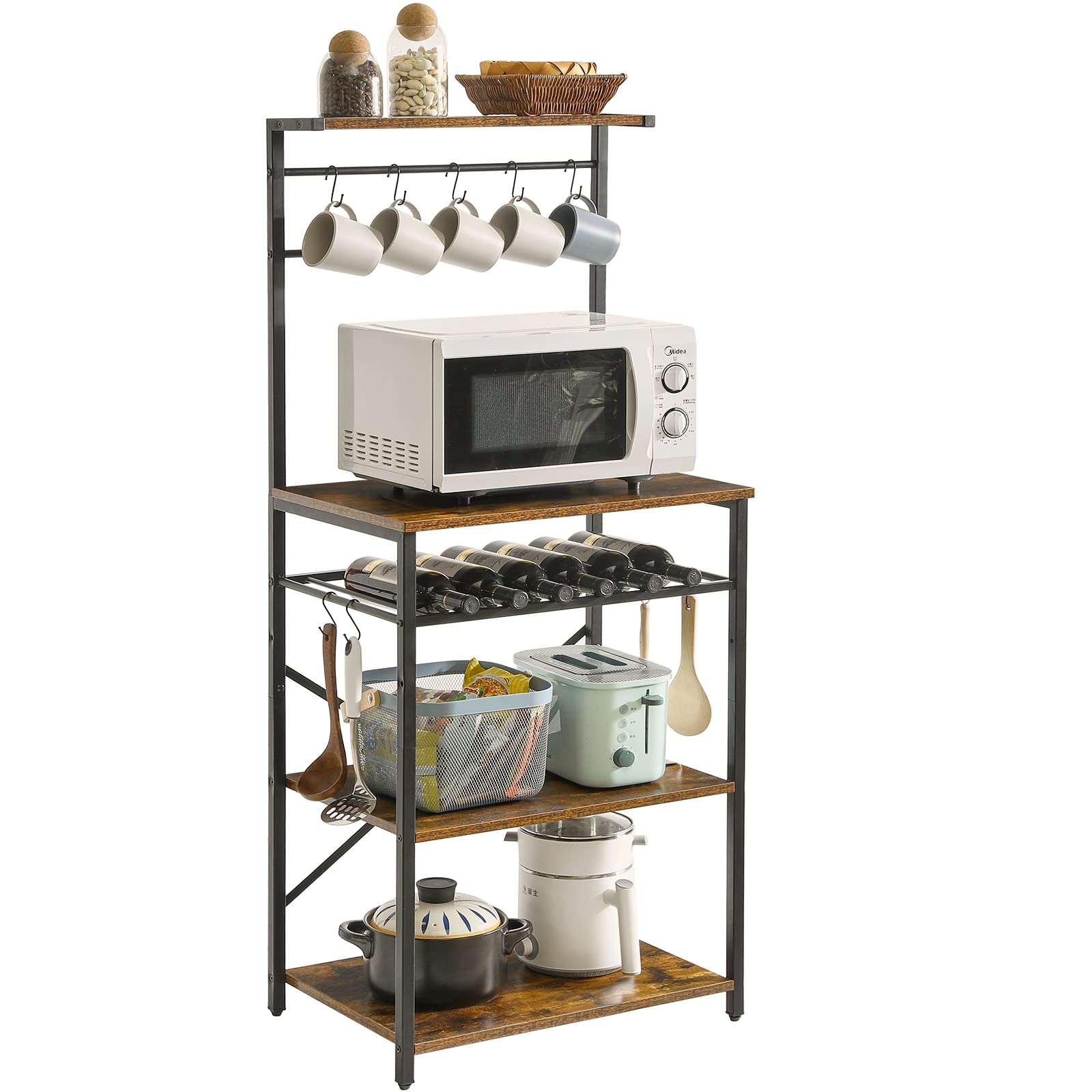 Ymyny Scaffale da Cucina 5 Livelli, Marrone Vintage