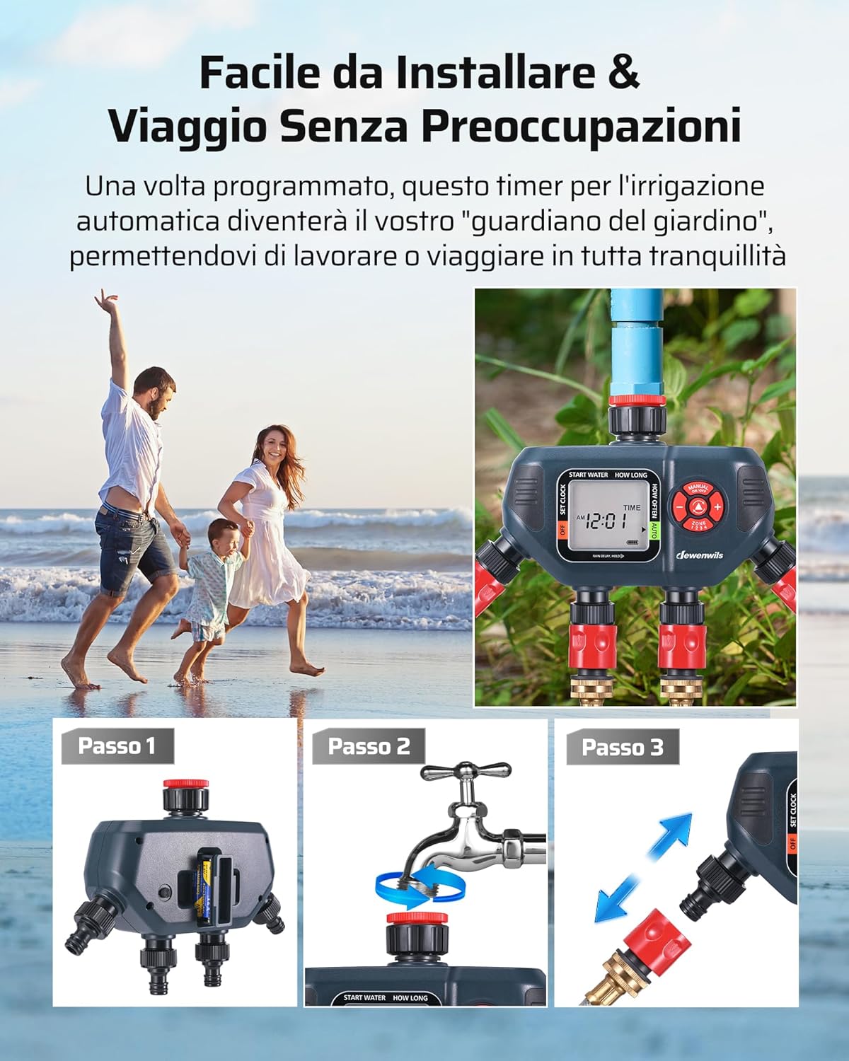 Centralina Irrigazione 4 Vie con Timer Automatico - immagine 7