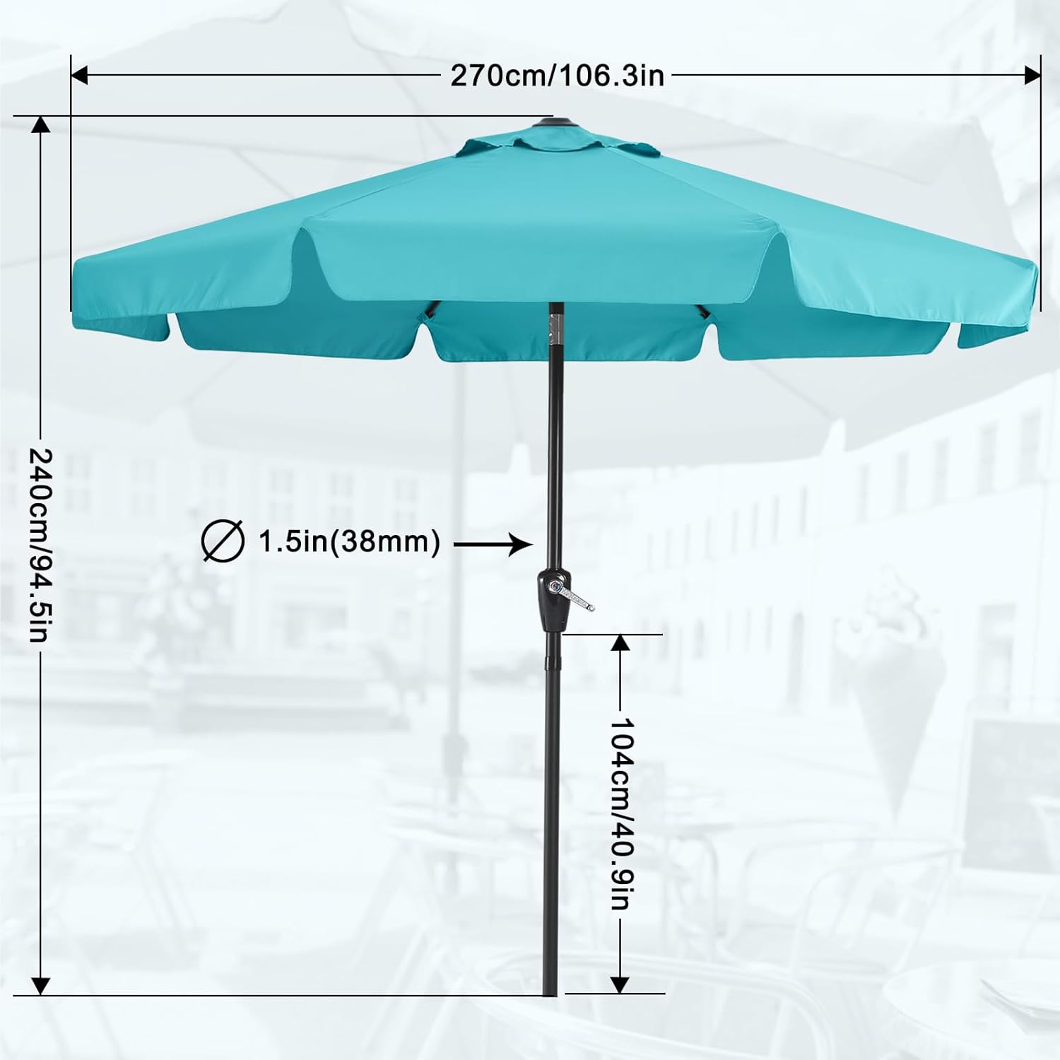 MASTERCANOPY Ombrellone con Balze per Giardino/Terrazza - immagine 3