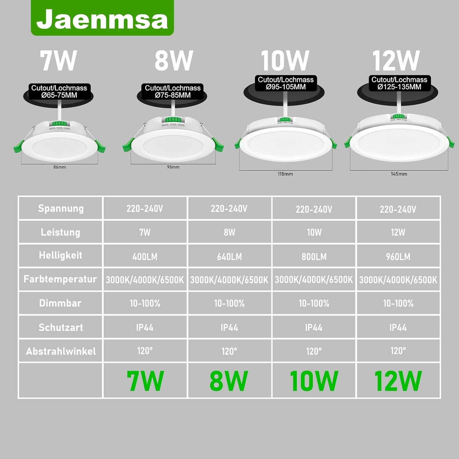 Faretti Led da Incasso per Cartongesso 7W IP44 - immagine 3