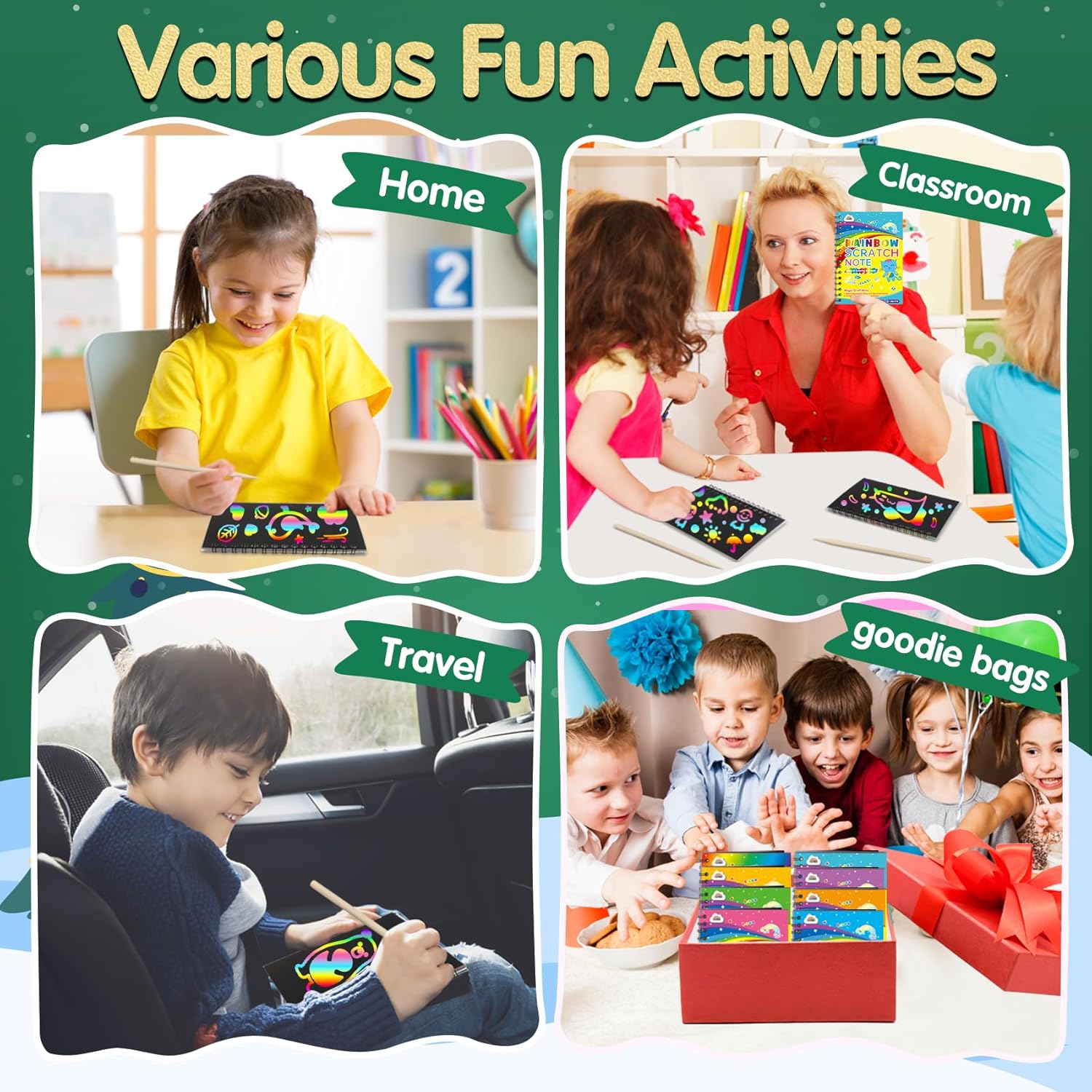 ZMLM 36 Scratch Art Bambini - Libri da Disegno Arcobaleno - immagine 6