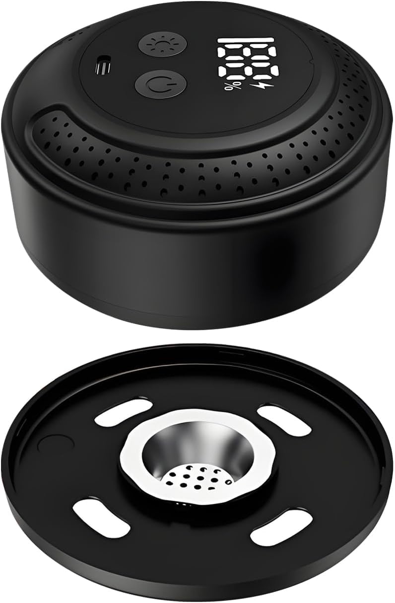 Qumox Kit Affumicatore Elettrico per Cocktail con 6 Aromi di Legno – KZ-39 Affumicatore USB Ricaricabile per Whiskey con Luce LED, Accensione One-Touch, Senza Butano, per Bourbon, Cocktail e Bar di Ca