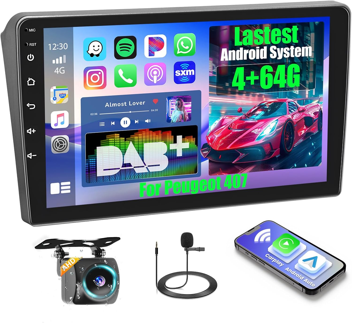 Autoradio Android 15 9" per Peugeot 407 2004-2011 - immagine 1