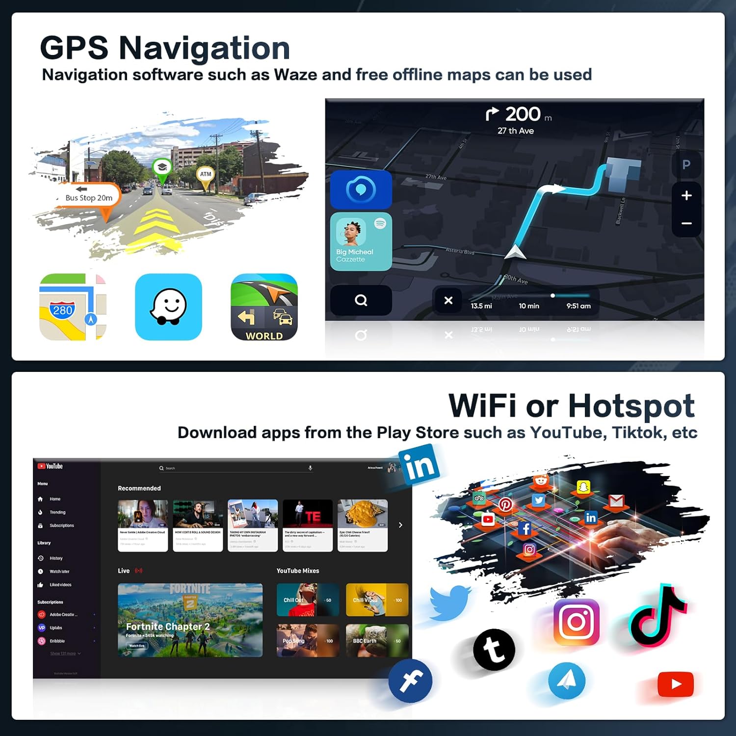 Autoradio Android 15 9" per Peugeot 407 2004-2011 - immagine 4