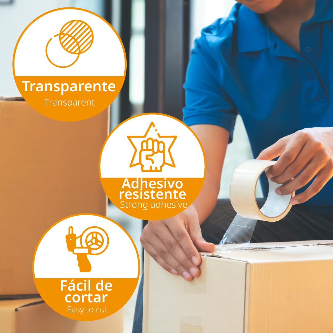 Ofituria Nastro adesivo trasparente per imballaggio 96 rotoli - immagine 3