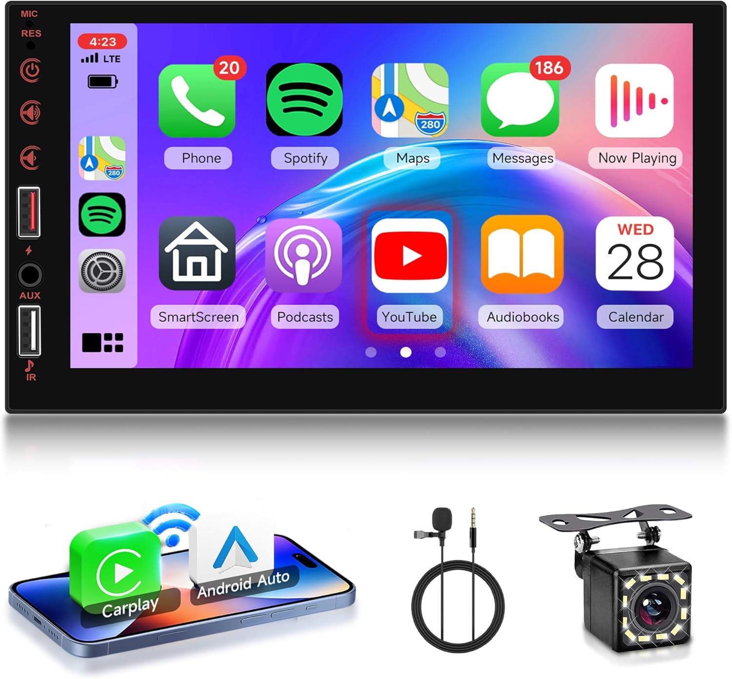 Wireless Carplay Autoradio 2 Din 7 Pollici Touchscreen - immagine 1