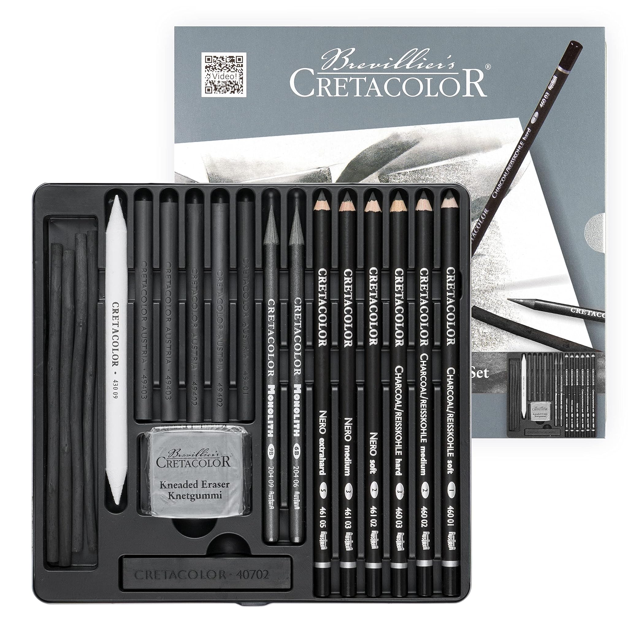 Cretacolor Black Box - Set Carboncino e Disegno 20 Pezzi