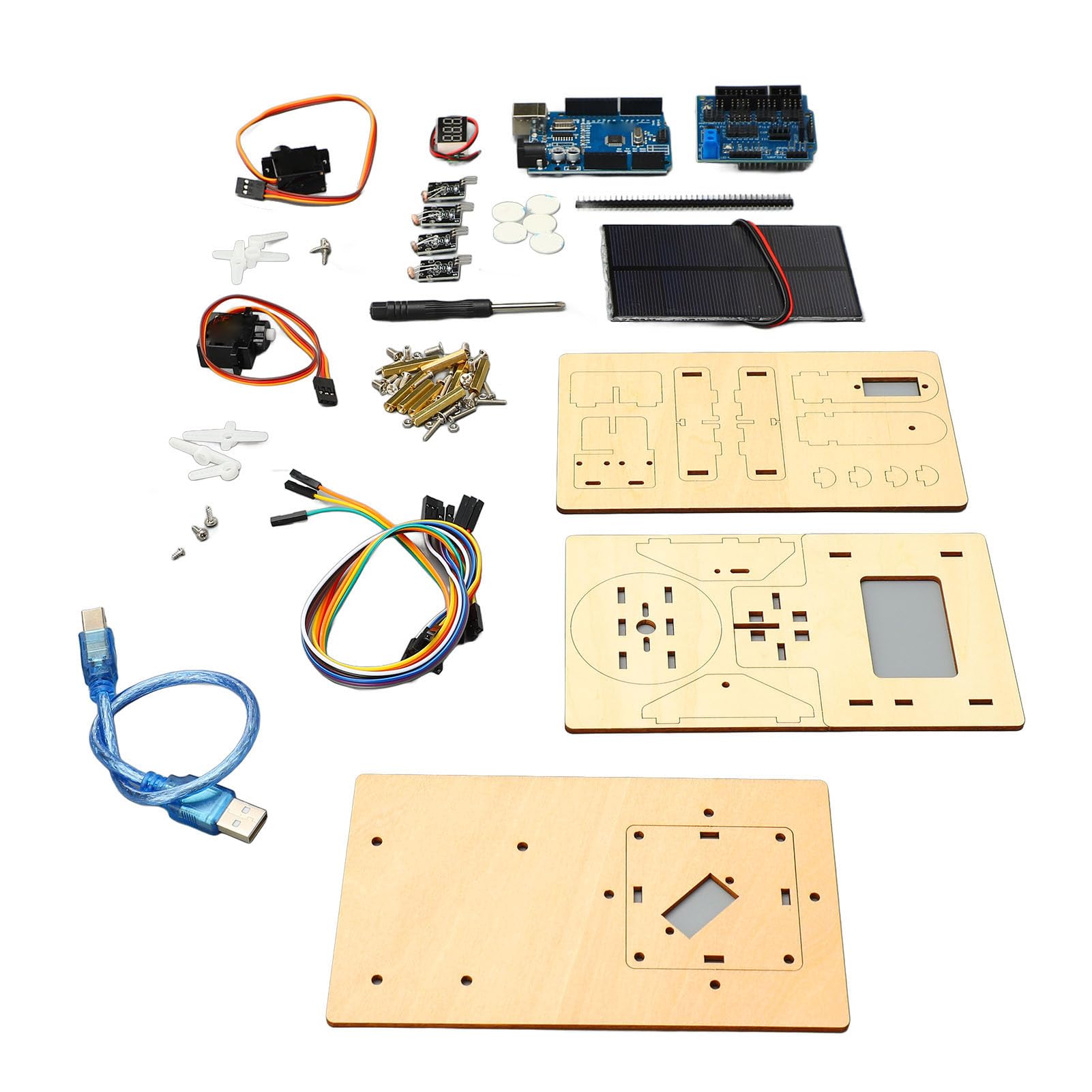 Kit di Localizzazione Solare Fai Te STEM Apprendimento Educativo di Inseguimento Solare Intelligente Kit Elettronico Programmazione Educativa per Bambini,