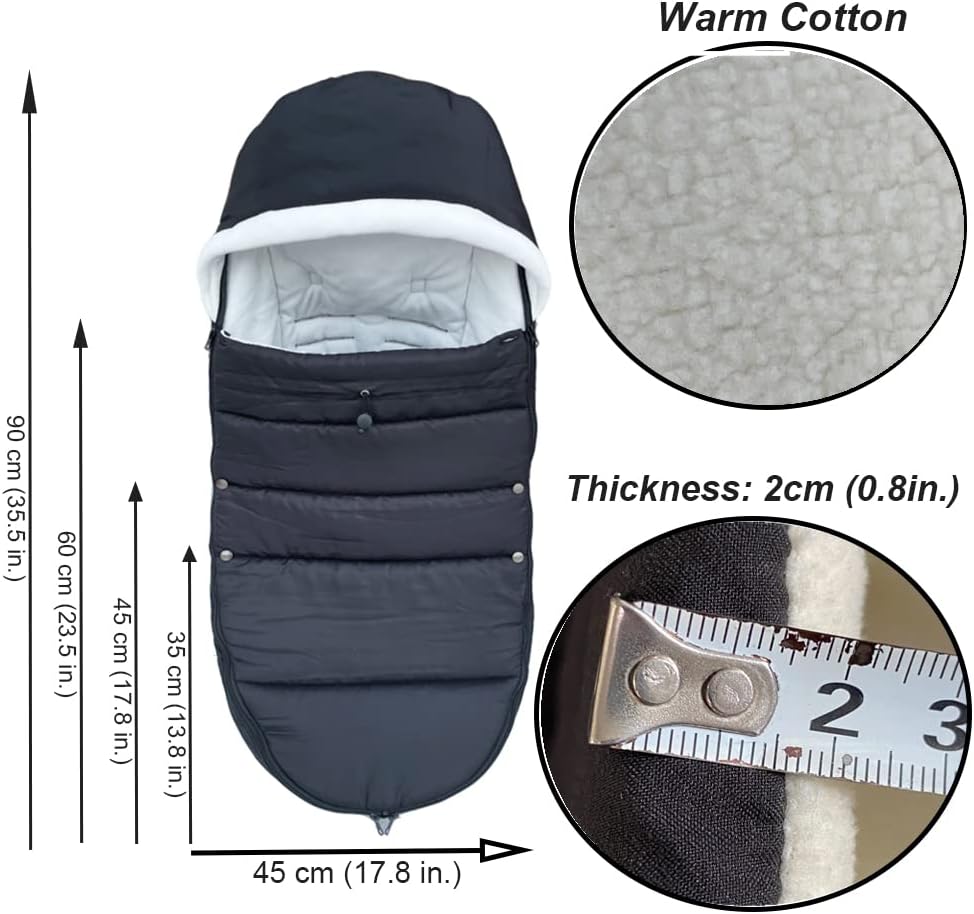 Coprigambe Universale per Passeggino, Nero - immagine 2