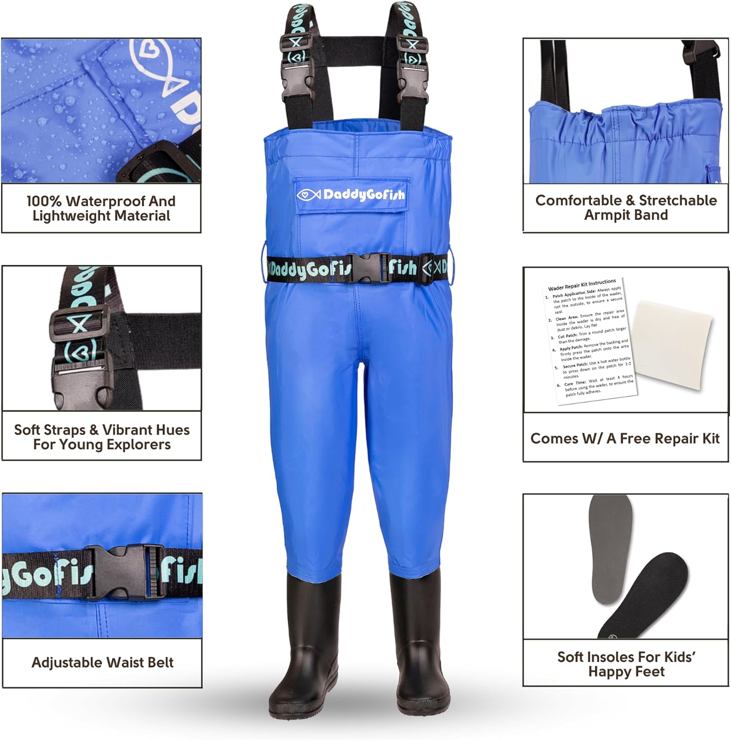 DaddyGoFish Waders per Bambini e Adulti - immagine 3