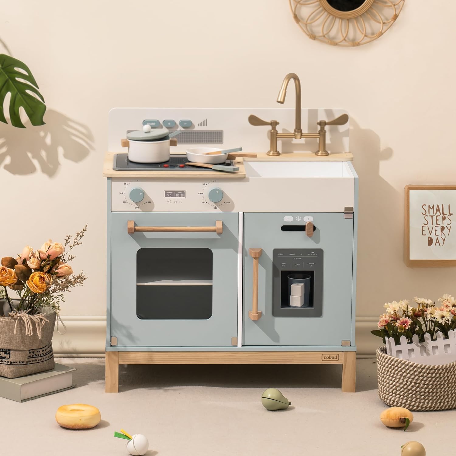 Robud Cucina Giocattolo Legno per Bambini con Suono e Luce - immagine 5