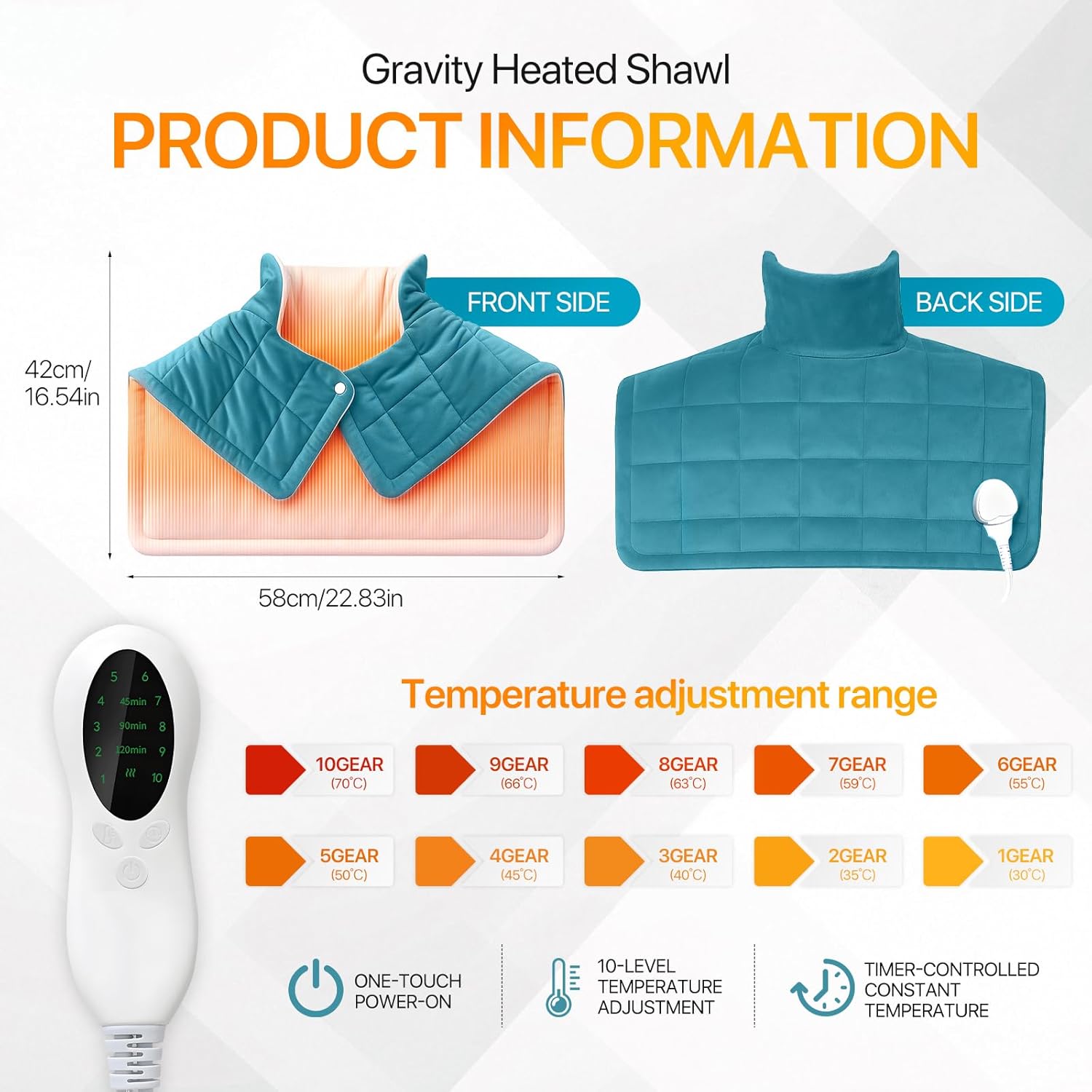 Termoforo Cervicale e Spalle 1.2kg, Blu - immagine 2