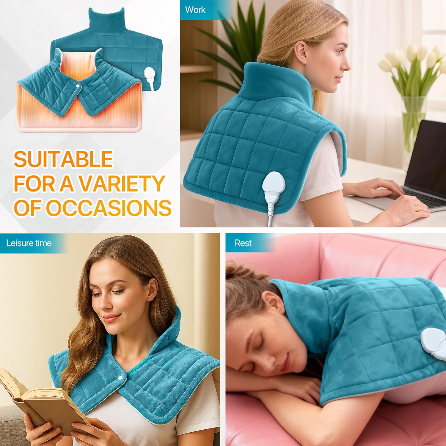 Termoforo Cervicale e Spalle 1.2kg, Blu - immagine 5