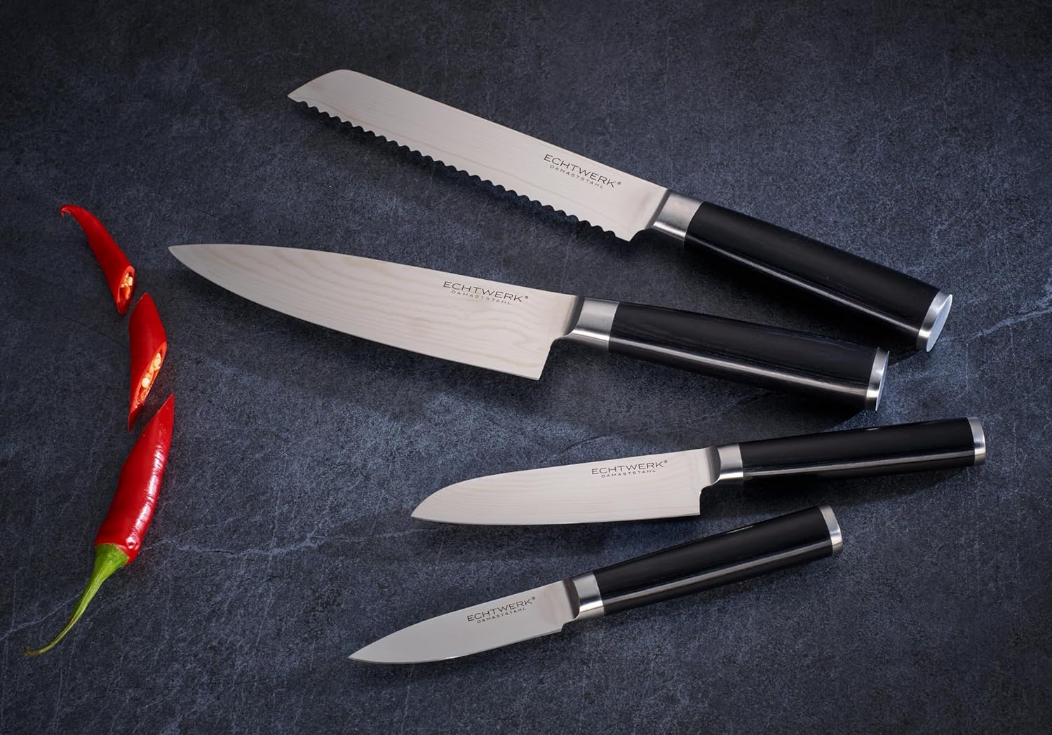 Echtwerk Set 4 Coltelli Damasco da Cucina - immagine 3