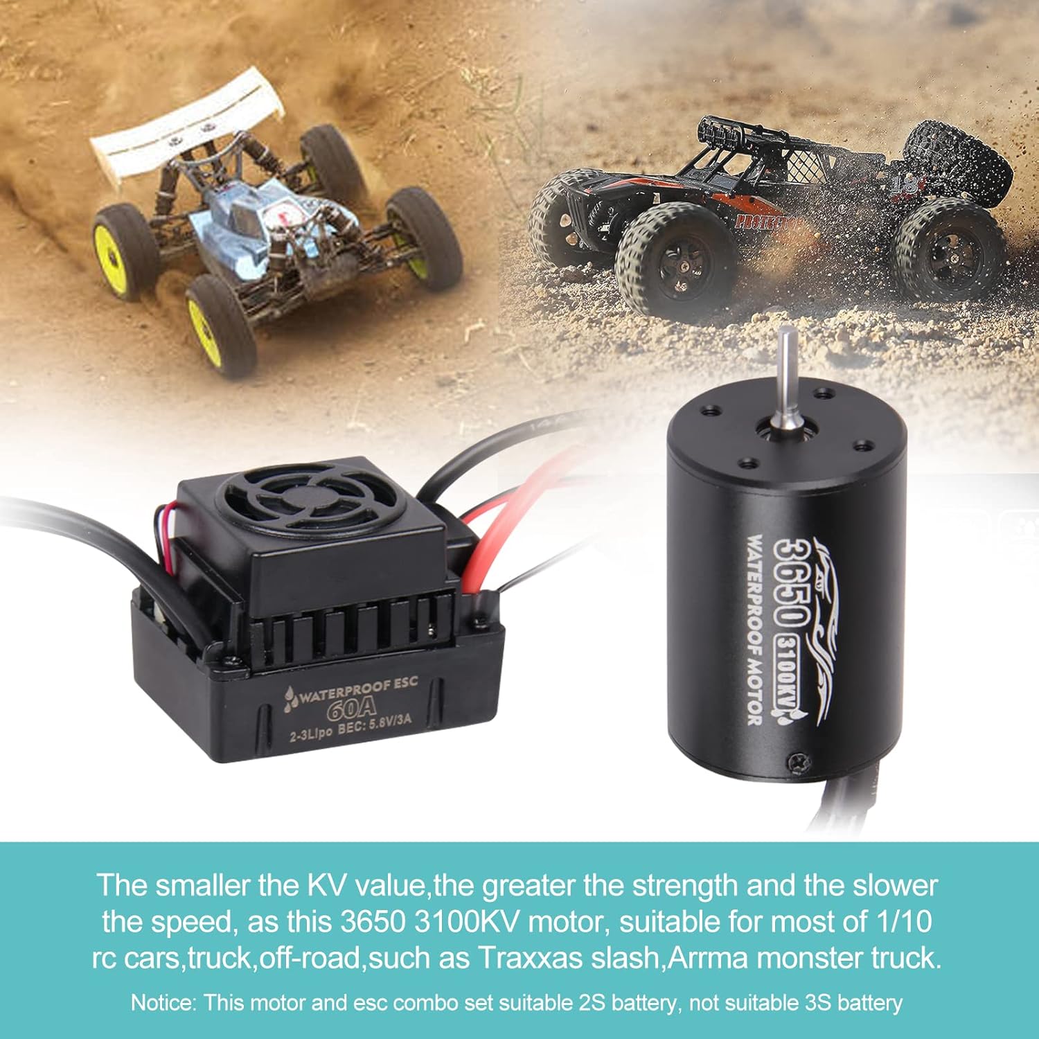 Motore Brushless 3650 3100KV e ESC 60A Combo Set - immagine 6