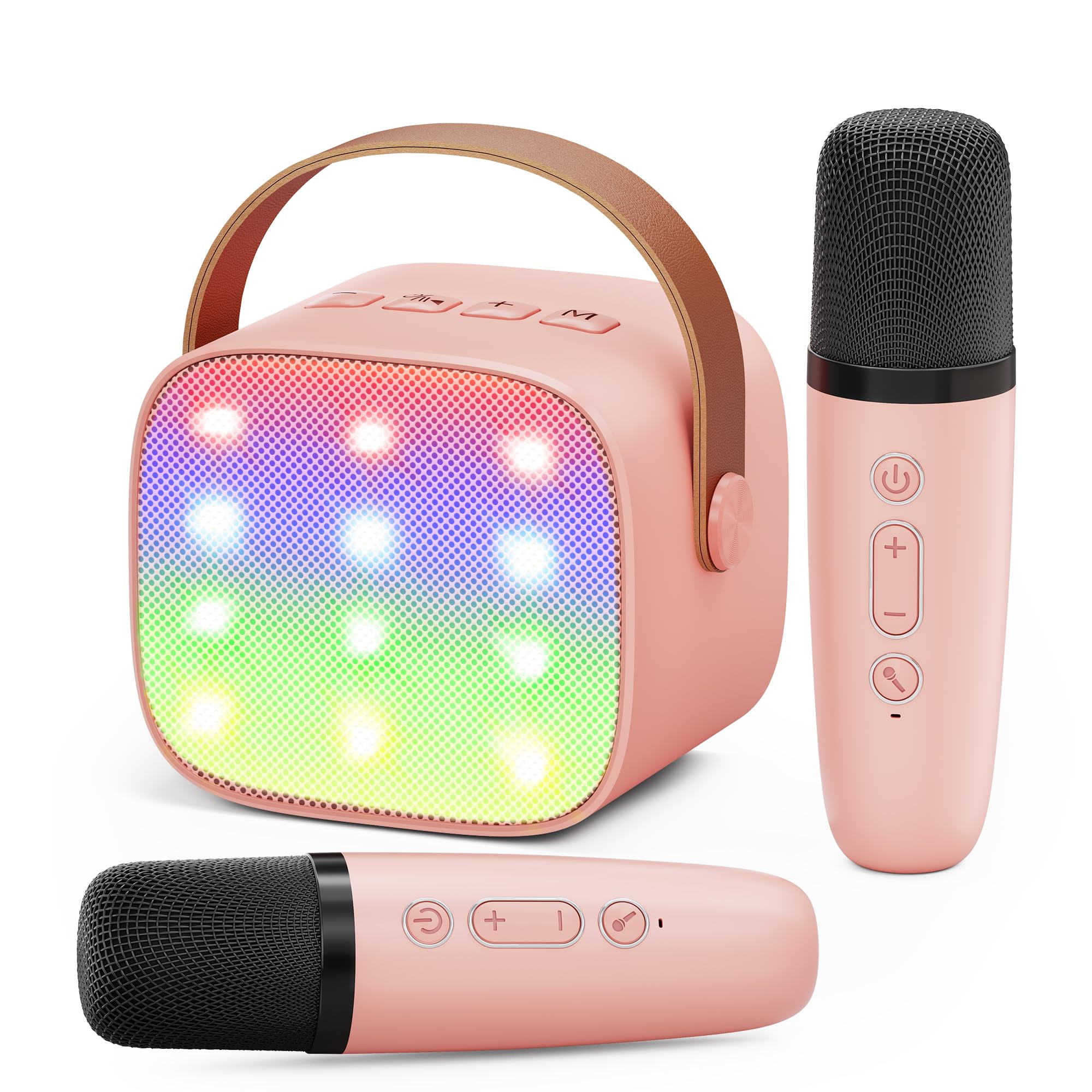 Ankuka Karaoke per Bambini con 2 Microfoni, Rosa