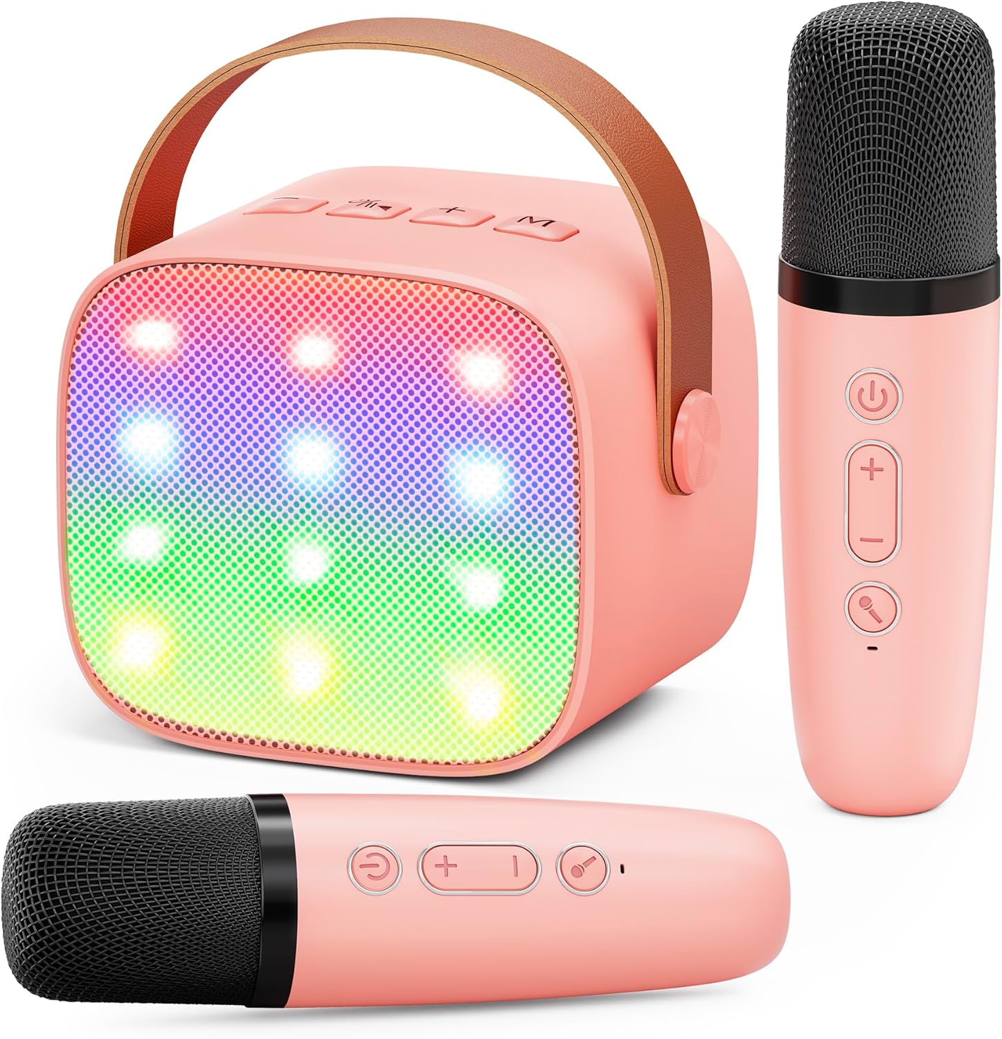 Ankuka Karaoke per Bambini con 2 Microfoni, Rosa - immagine 1