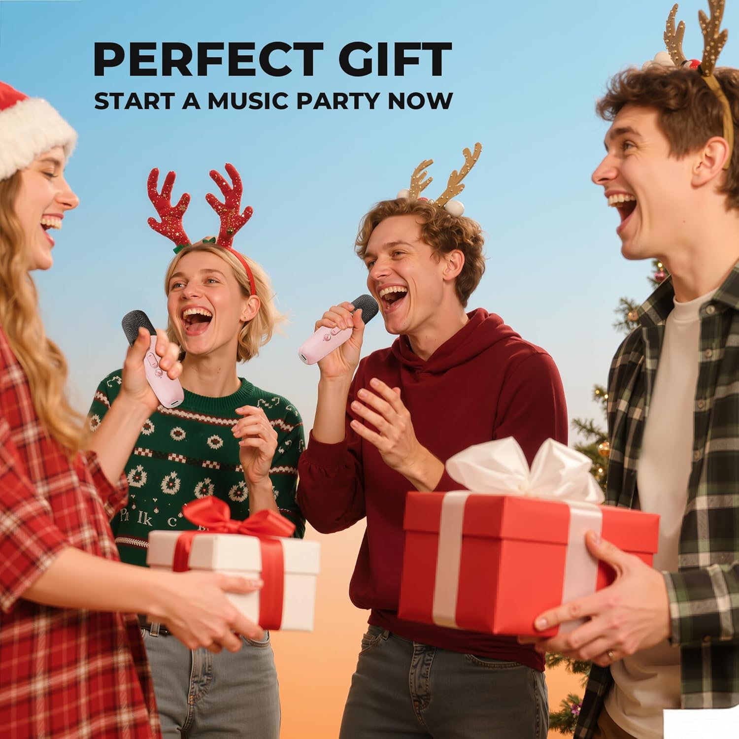 Ankuka Karaoke per Bambini con 2 Microfoni, Rosa - immagine 6