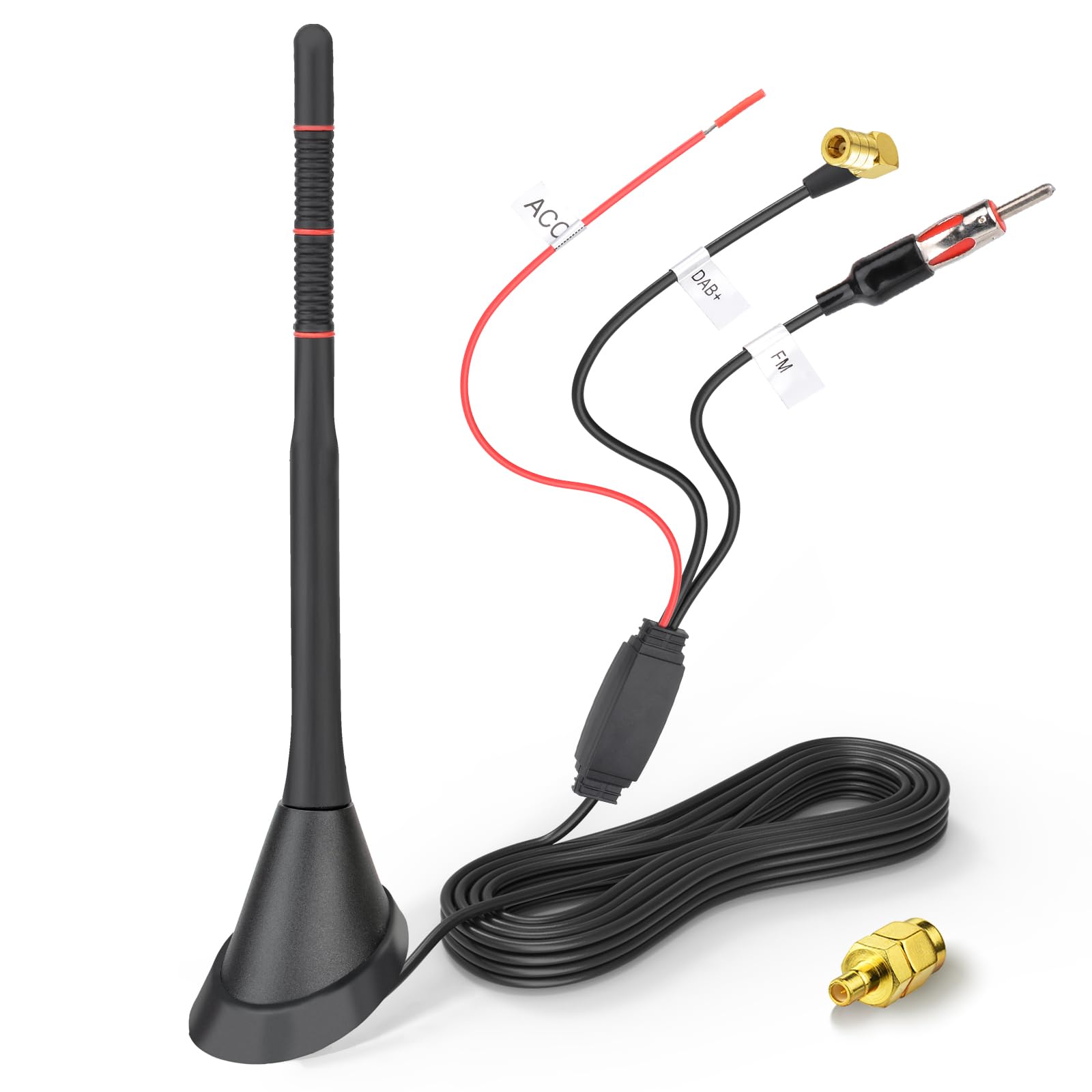 Eightwood Antenna Auto Digitale DAB+/FM con Amplificatore