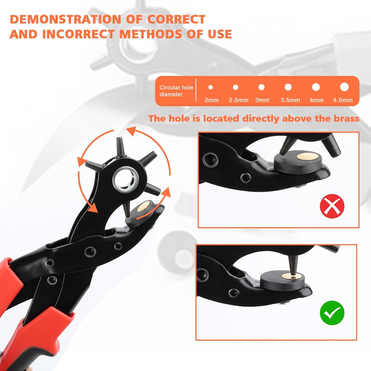 Pinza Fustellatrice per Buchi Cinture 2-4.5 mm - immagine 4