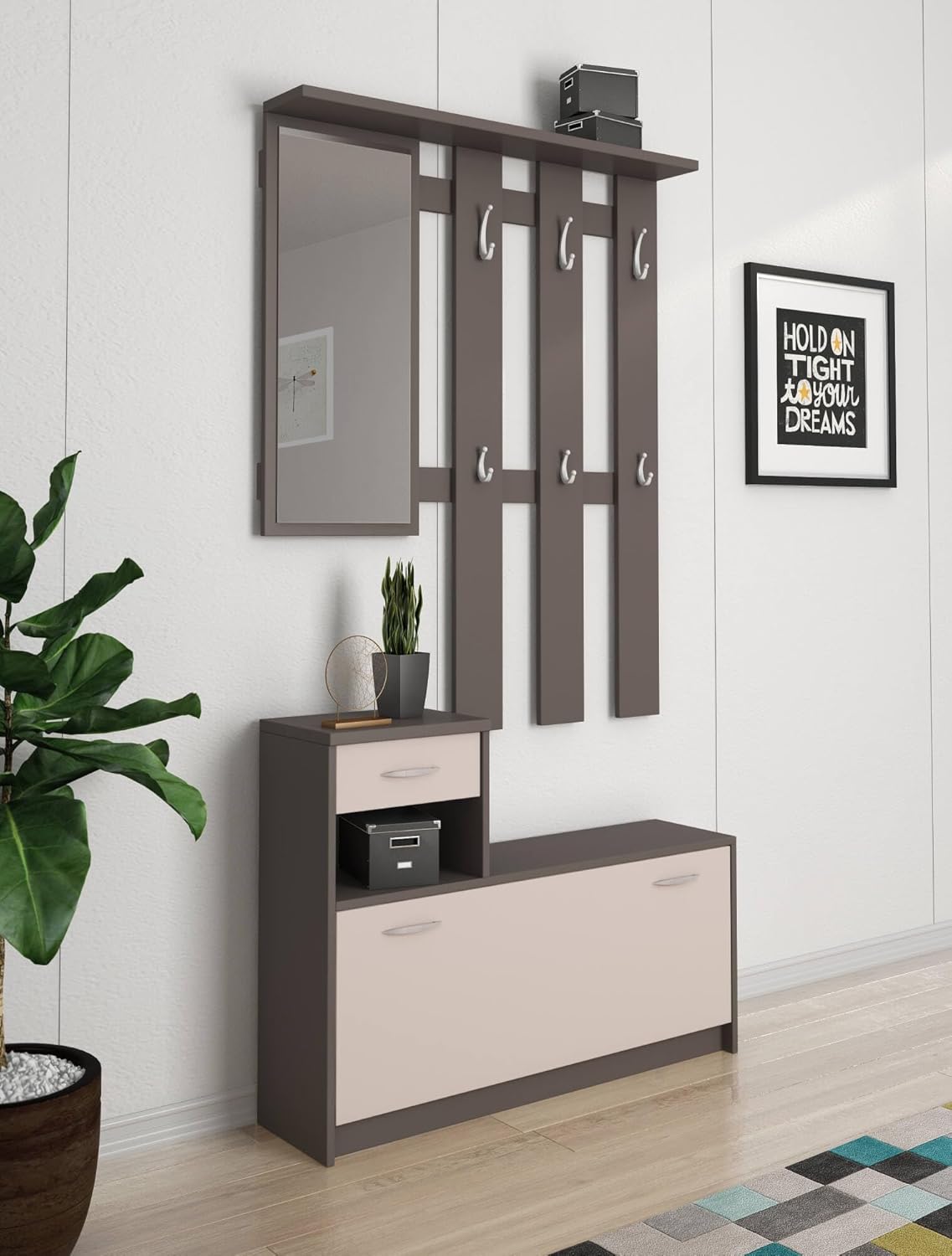 Dmora Ingresso Clint - Mobile Moderno con Specchio