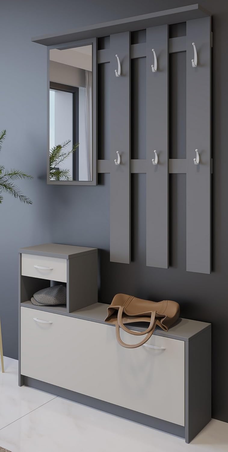 Dmora Ingresso Clint - Mobile Moderno con Specchio - immagine 5