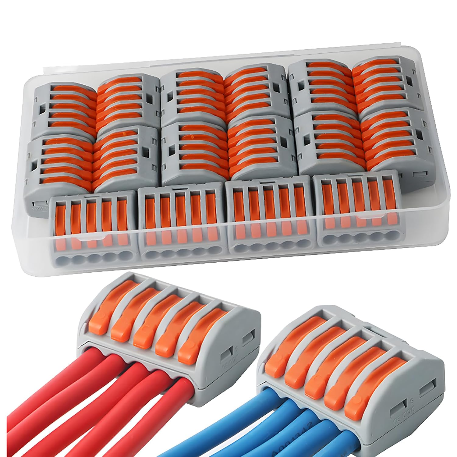 CESFONJER Connettore 222-415 - Morsettiera a Leva 5 Porte (16 pz) - immagine 1