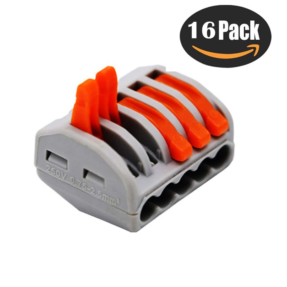 CESFONJER Connettore 222-415 - Morsettiera a Leva 5 Porte (16 pz) - immagine 2