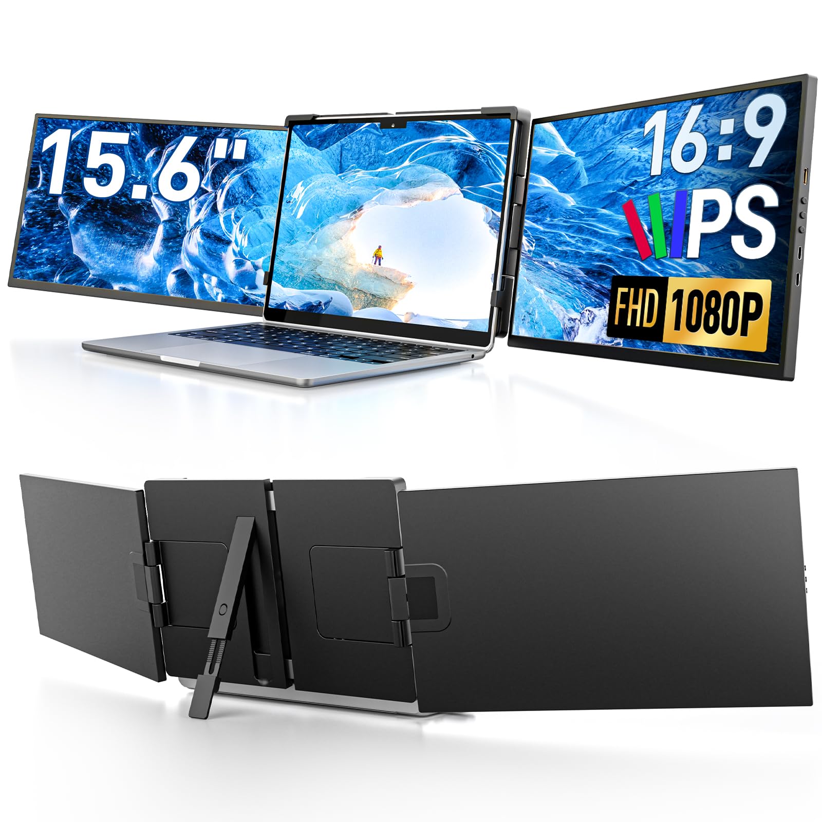 Monitor Portatile 15.6" FHD 1080P Triplo per Laptop