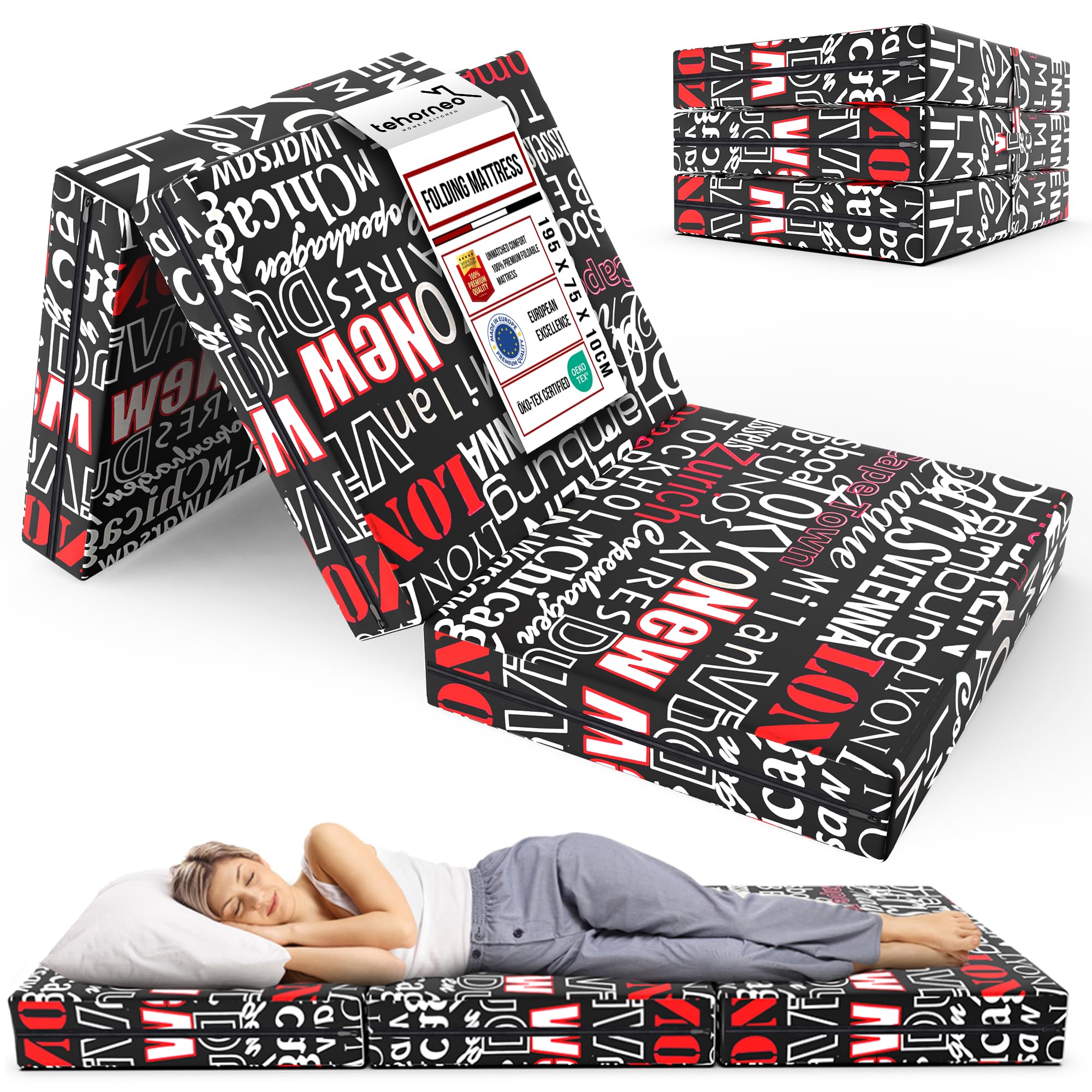 Tehorneo Materasso Pieghevole Singolo 195x75x10 cm