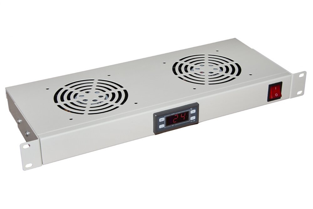 LINK Modulo 2 Ventole Raffreddamento con Display, Grigio