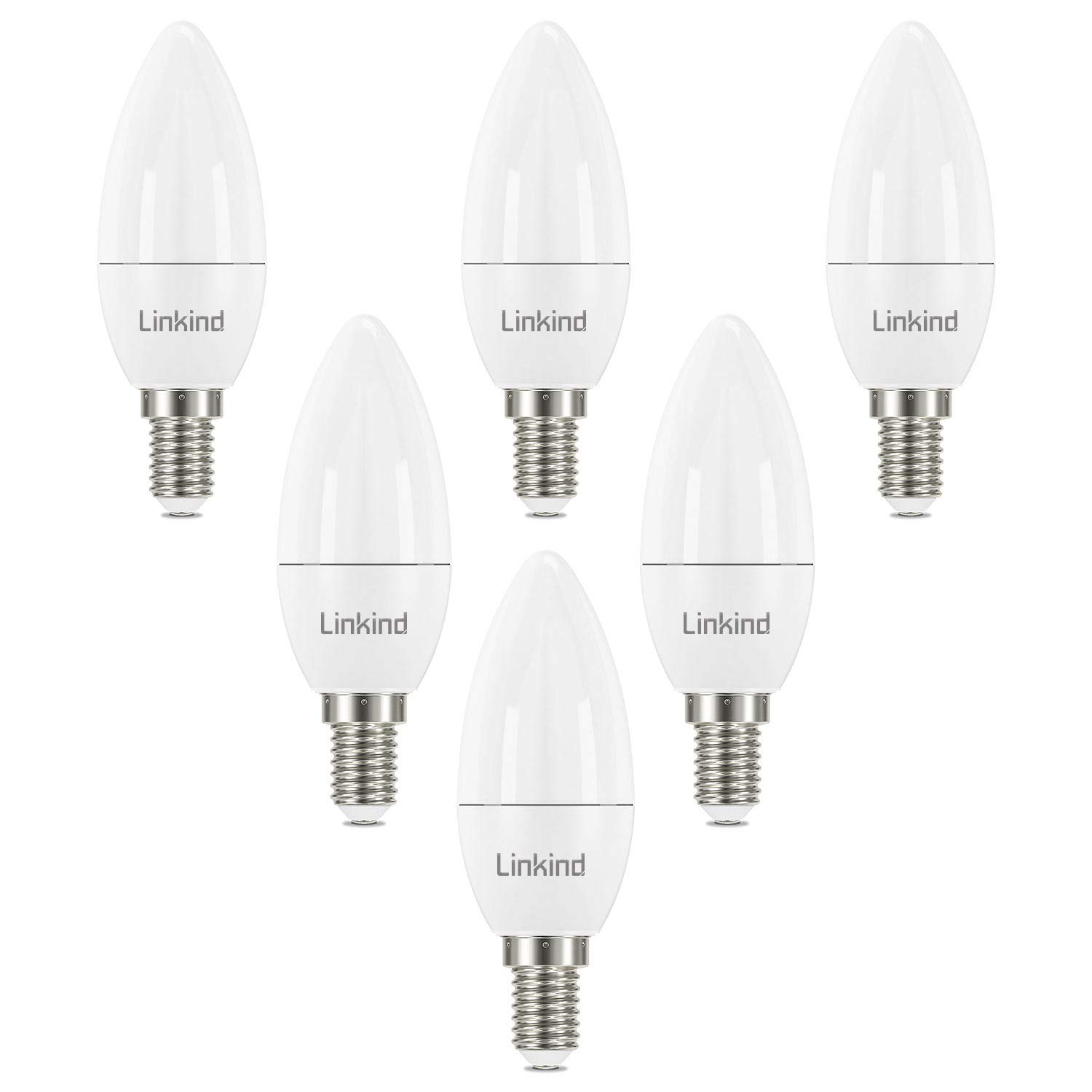 Linkind Lampadine LED E14 Candela 7W Non Dimmerabile (6 Pezzi)