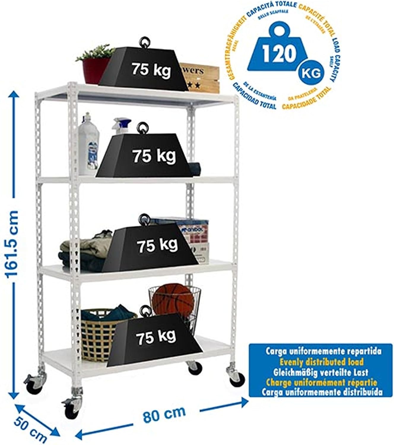 Simon Rack Simonclick - Scaffale Metallo Garage 4 Ripiani - immagine 2