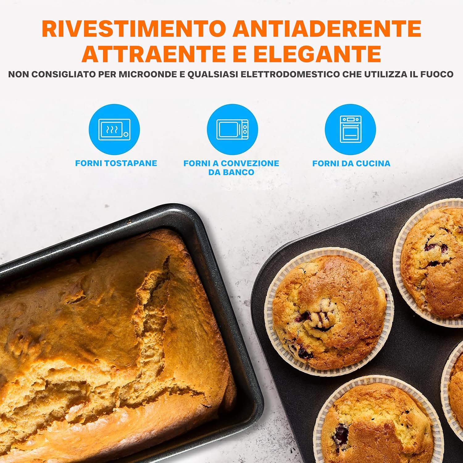 Nutrichef Set 8 Padelle Antiaderenti per Cottura, Nero - immagine 6