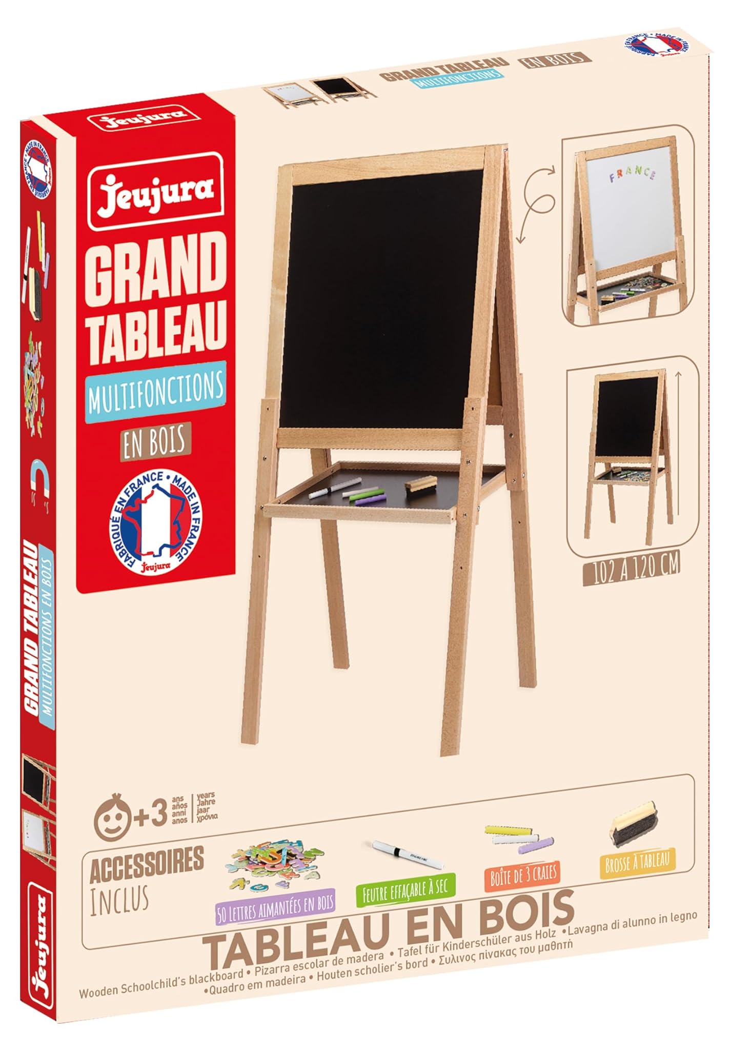 Jeujura-JEUJURA-8748-GRANDE Tabella Multifunzione in Legno, Colore Bianco, 8748