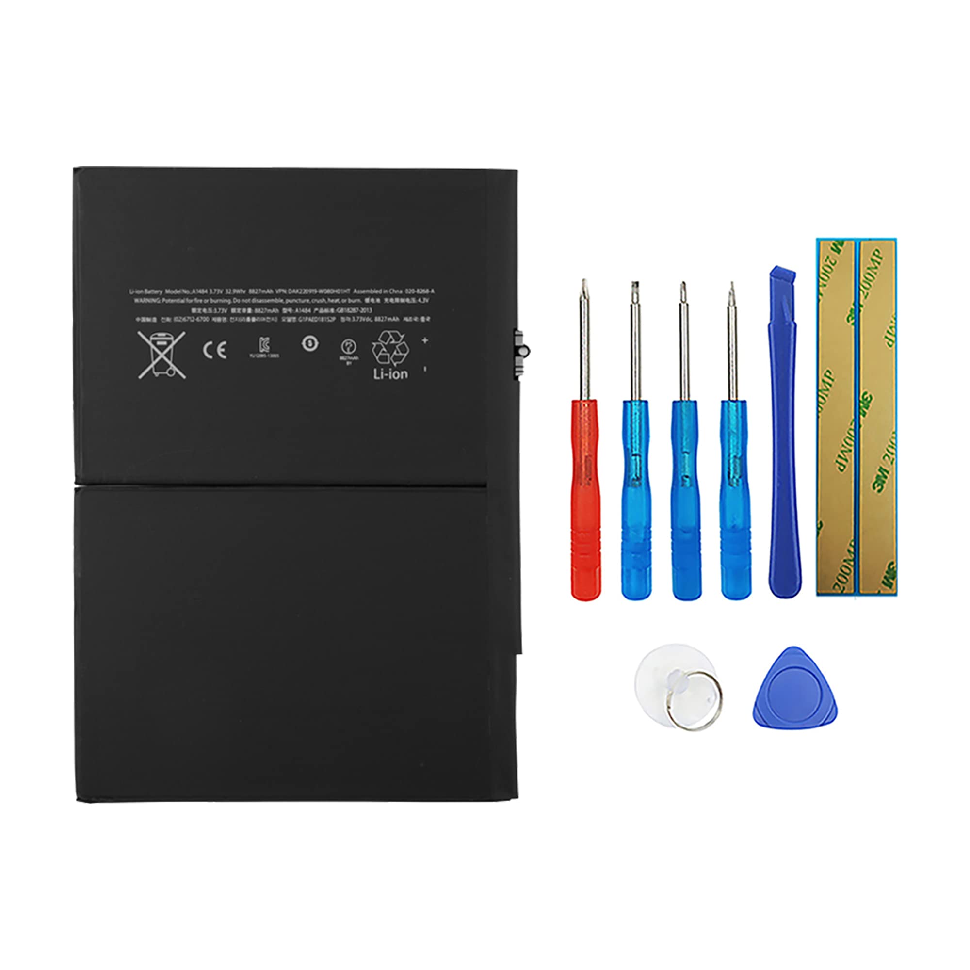 Batteria A1484 compatibile con iPad7 2019 (10,2") 7th Gen /8th Generation A2270 A2197 A2200 A2198 con strumenti