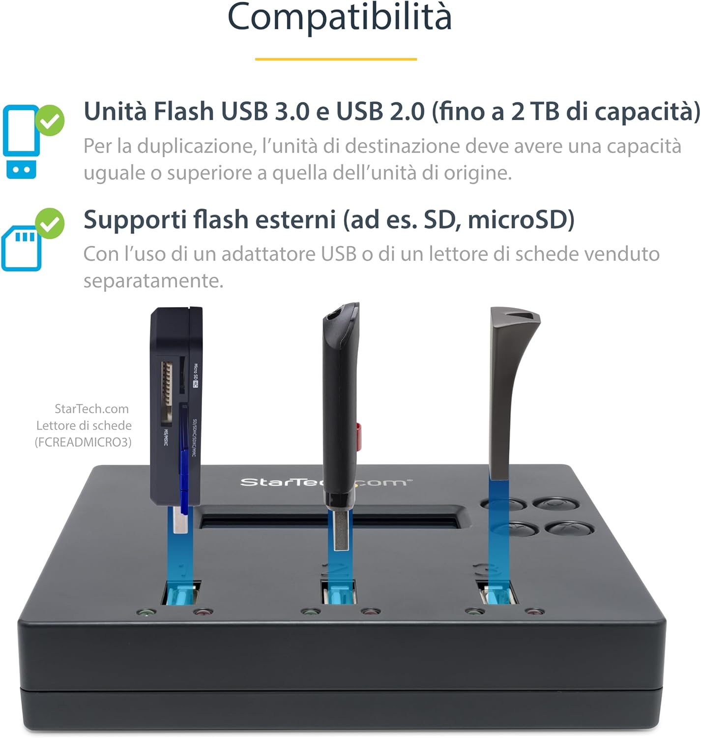 Startech.com Dock USB - Duplicatore/Eraser 1:2 - immagine 3